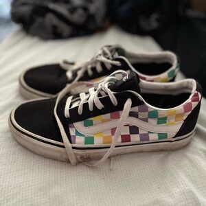 Rainbow checkered VANS